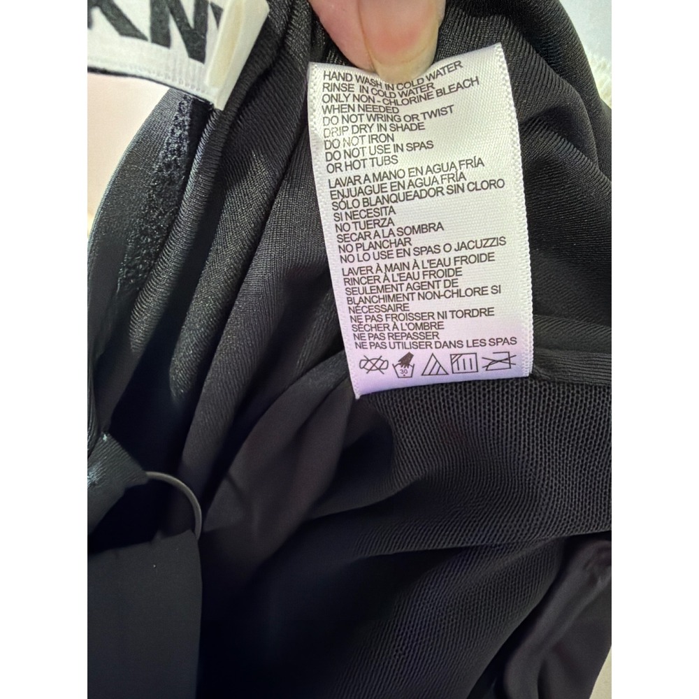 DKNY Womens Black Starburst One Piece Swimsuit Adjustable Straps Small - Picture 9 of 9